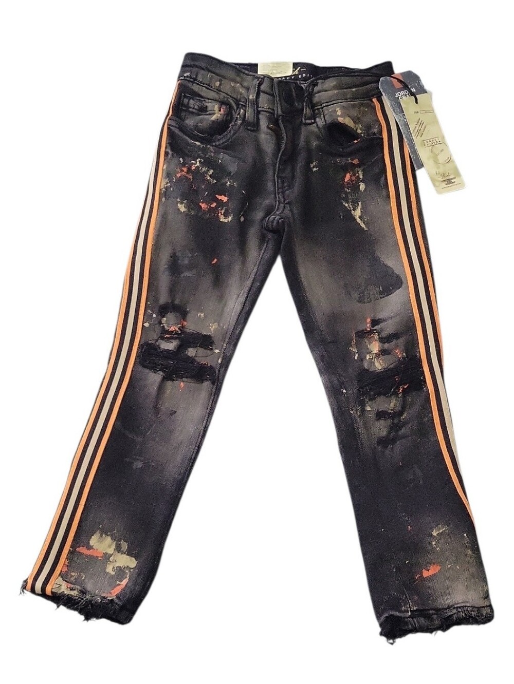 Jordan Criag Kids Legacy Edition "Fire City"  Distressed Black Jeans Size 4